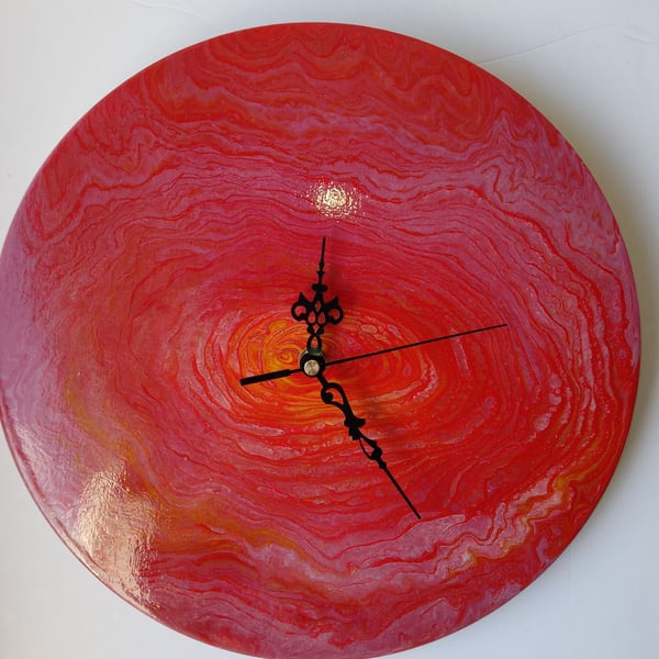 "Cosmic Pulse" Unique Hand-painted Handcrafted Clock Abstract Wall Art Gift Idea