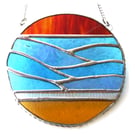 Sea Ring Suncatcher Stained Glass Handmade Beach Seaside Sunset 004