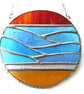 Sea Ring Suncatcher Stained Glass Handmade Beach Seaside Sunset 004 - Image 1