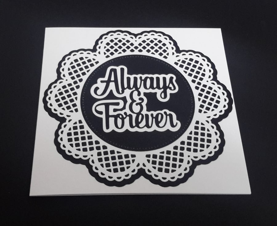Always and Forever Greeting Card - Black and White