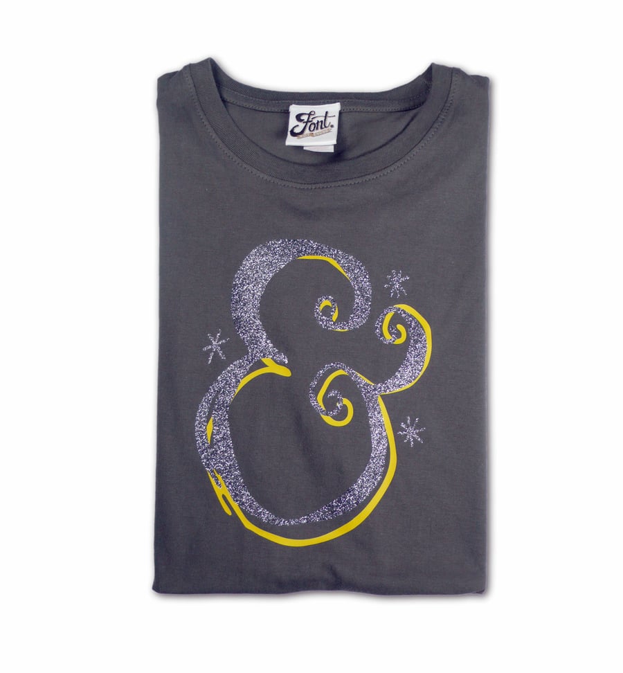 Ampersand T-Shirt. Women's, Teen glitter top, Mother daughter matching clothing.