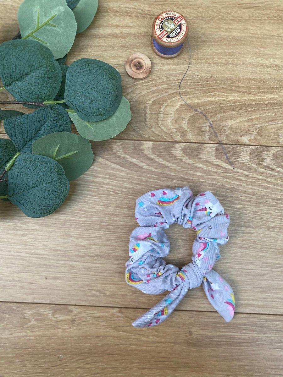 SALE Rainbow and Unicorns Scrunchie, Hair Tie