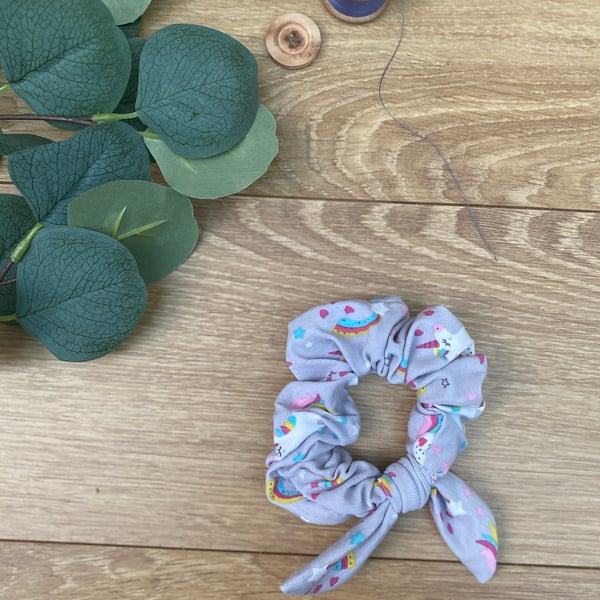 SALE Rainbow and Unicorns Scrunchie, Hair Tie