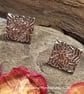 Fine Silver Square Clip on Earrings (ON SALE - HALF PRICE) - Image 1