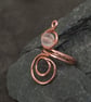 Quartz copper ring ,Statement Copper ring ,hammered and textured copper wire  - Image 5