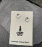 Silver Earrings-Disk Studs - Image 4