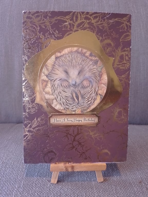 Hedgehog birthday greetings card handmade 