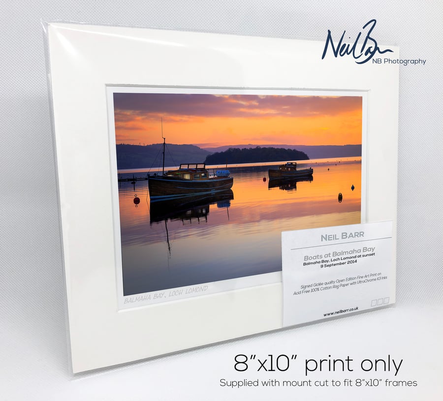 Boats at Balmaha Bay Loch Lomond Scotland - A5 (10" x 8") Unframed Print