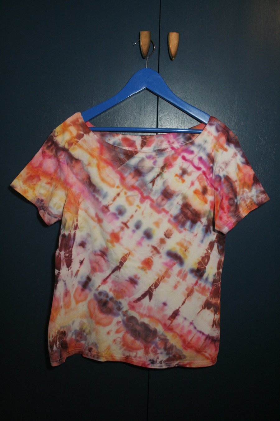 Size 14 Scoop Neck Diagonal Ice-Dye T-shirt
