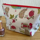 Turtle and Lion Makeup Bag, Handmade in the UK