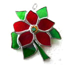 Clematis Suncatcher Stained Glass Flower Red