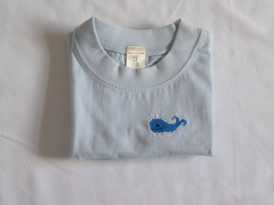 Blue Whale T-shirt Age 0-3 months