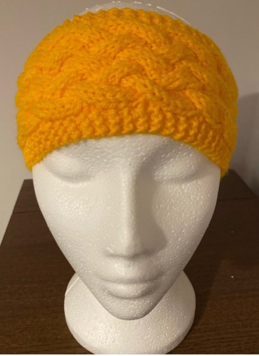 Cable knit headband earwarmer 