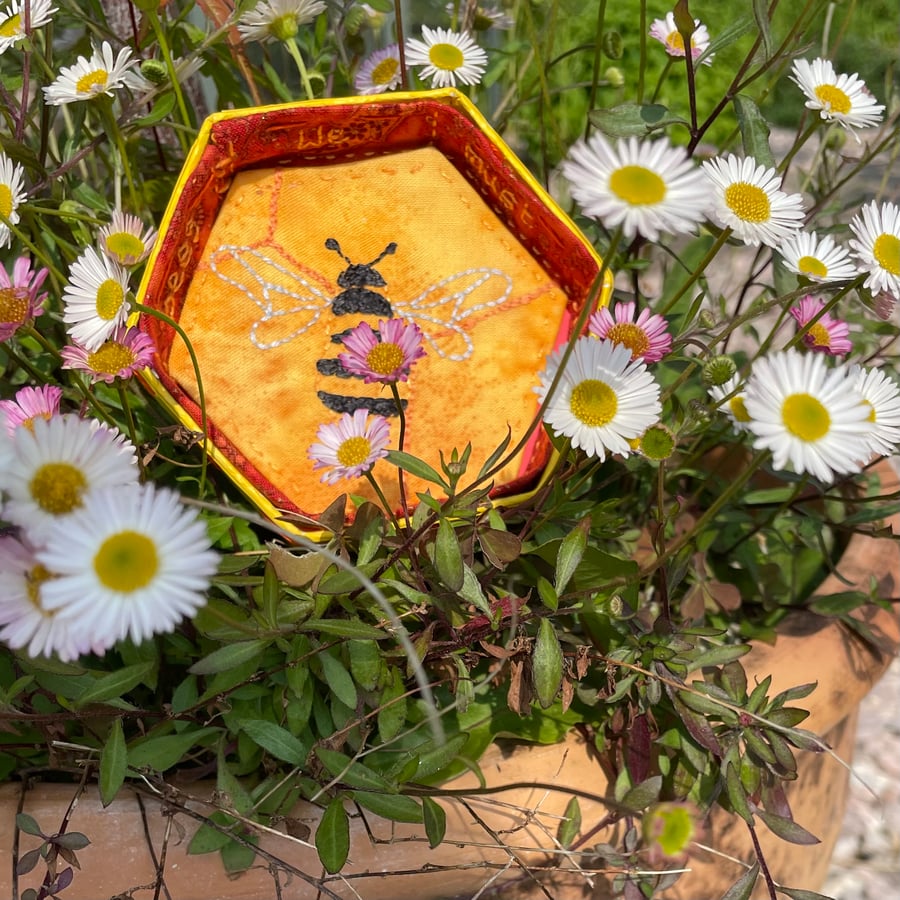 Trinket dish - hand embroidered multi function dish