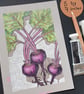 Beetroot original artwork, kitchen wall art, beets drawing, kitchen decor - Image 3