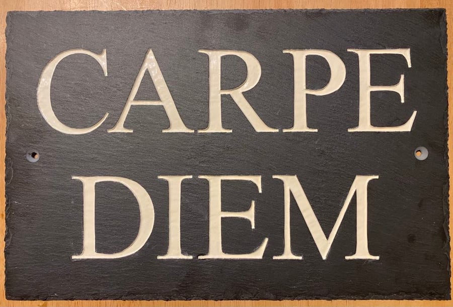 CARPE DIEM Slate House Sign