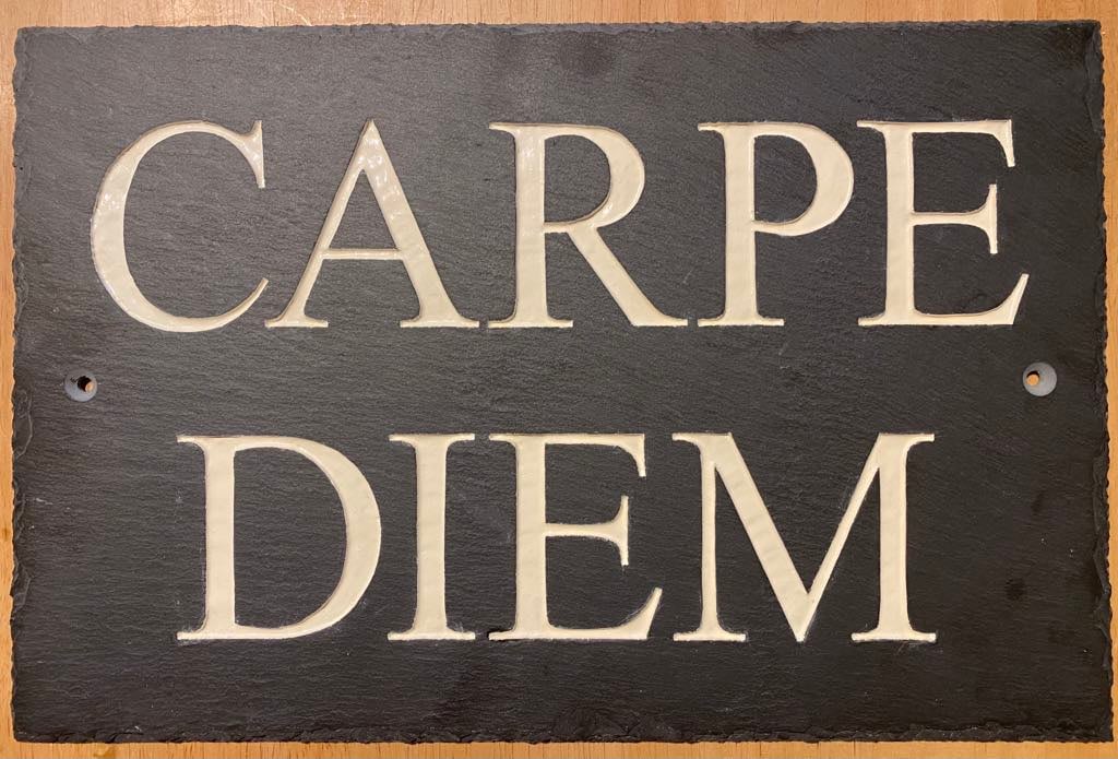 CARPE DIEM Slate House Sign