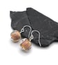 lampwork glass topaz nugget earrings