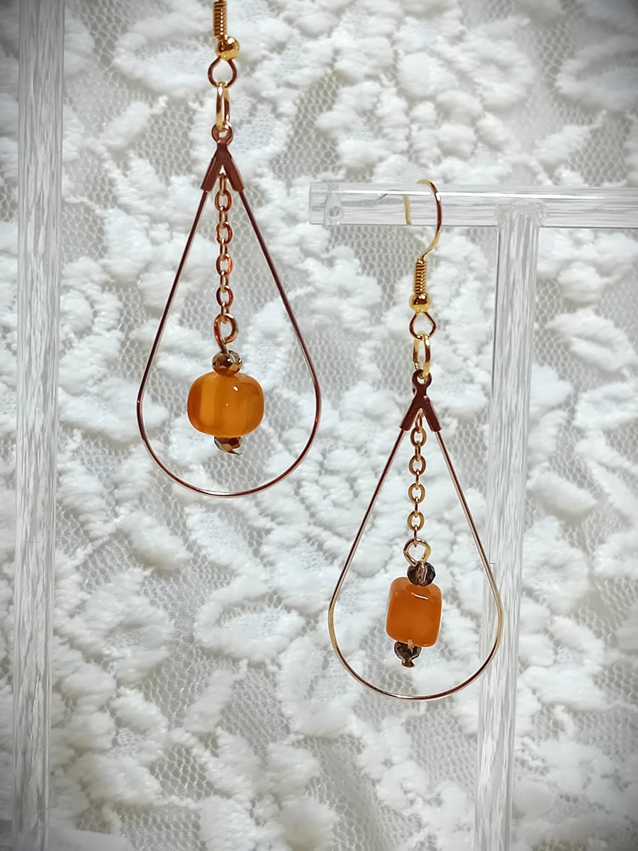 Amber & Austrian Crystal Earrings