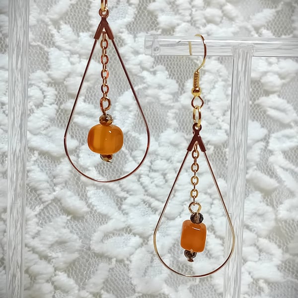 Amber & Austrian Crystal Earrings