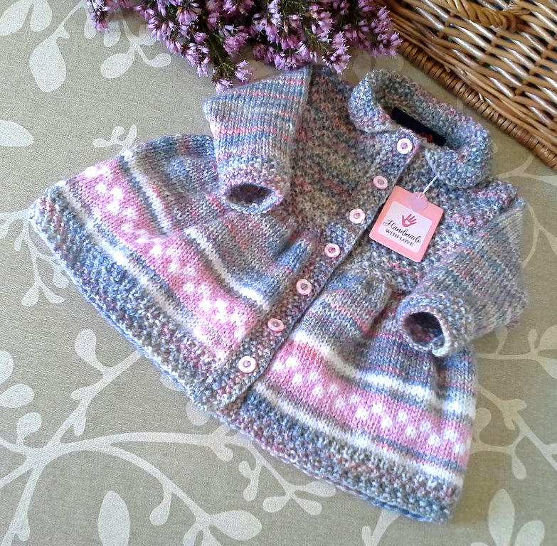 Designer Cosy & Warm Baby Girl's Knitted Dress 3-9 months size