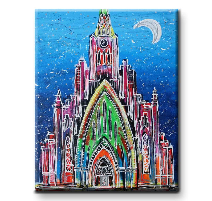 Nossa Senhora Catedral de Lourdes - An Original Painting by Laura Hol  
