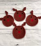 Cute Reindeer Crochet Coasters, Novelty Rudolph Christmas Table Decor - Image 2