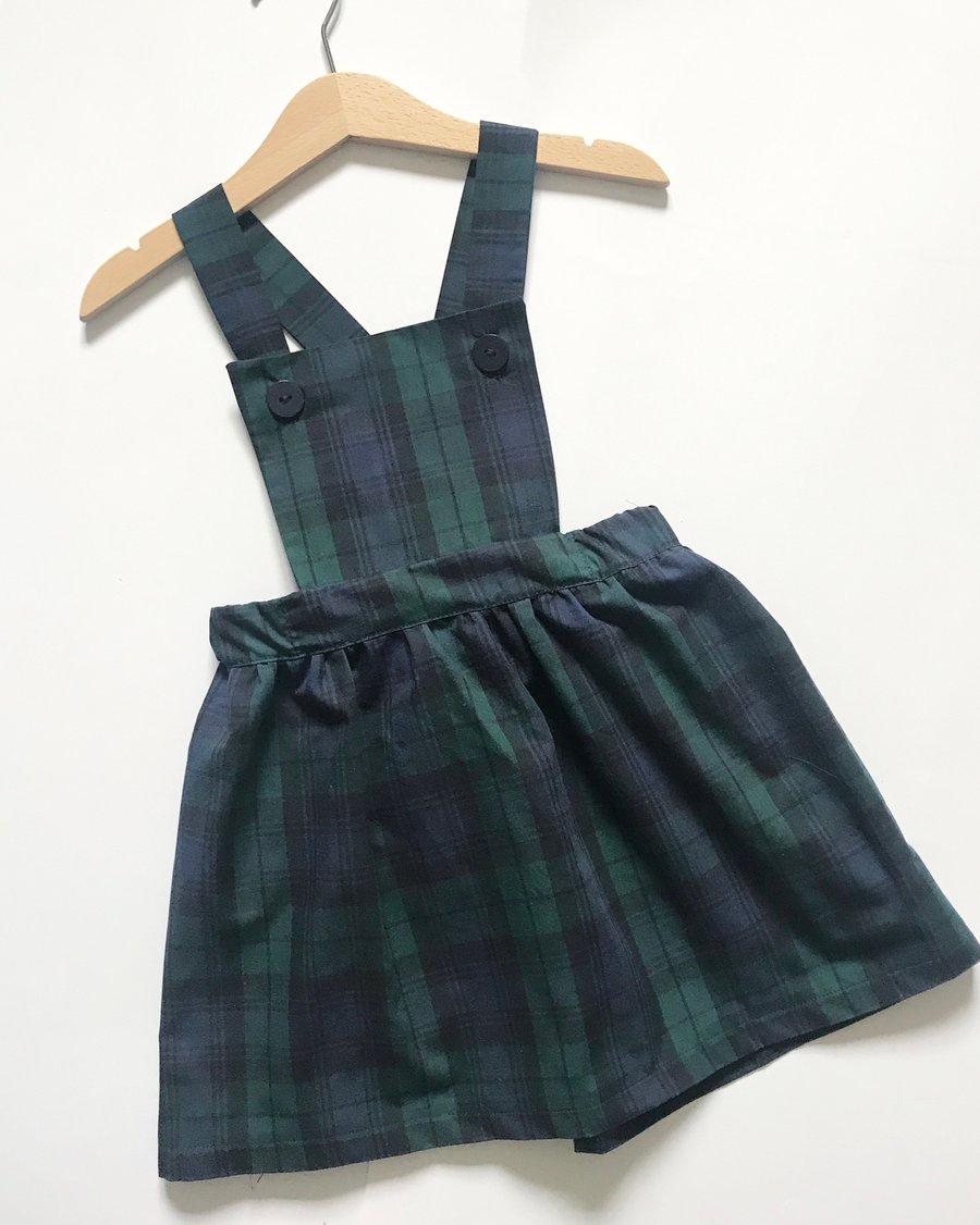 Girls Tartan Dress, Tartan Pinafore Dress, Girls Christmas Outfit