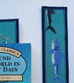 Shark bookmark- textile bookmark in aqua blues and navy - Image 7