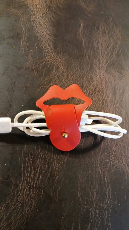 Handcrafted Leather Lip style Cable ties 