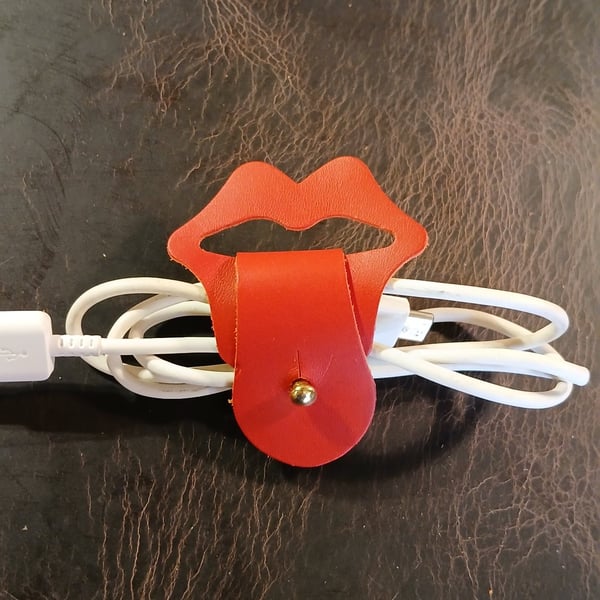 Handcrafted Leather Lip style Cable ties 