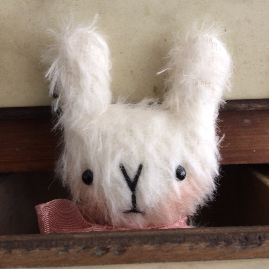 Sweet little Mabel mohair Easter bunny rabbit.