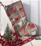 Scandi Style Hearts Christmas Stocking - Image 1