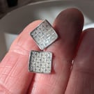 Recycled sterling silver, geometric, contemporary earrings