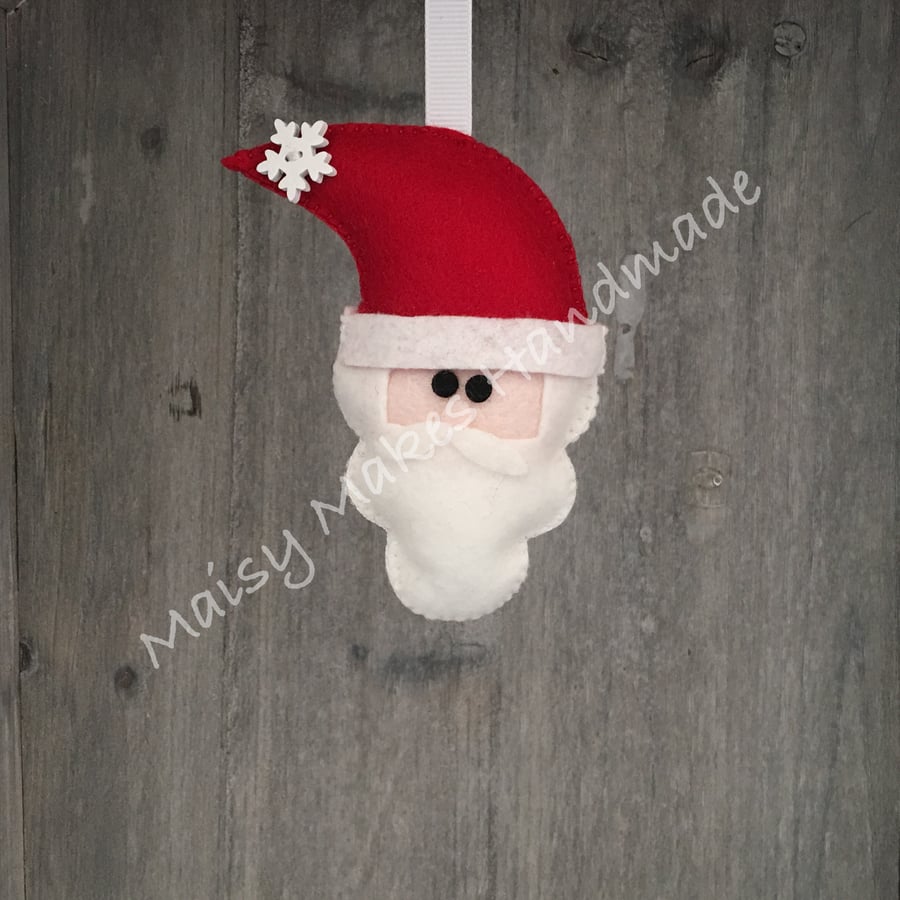 Father Christmas 100% Wool Felt Hanging Decoration