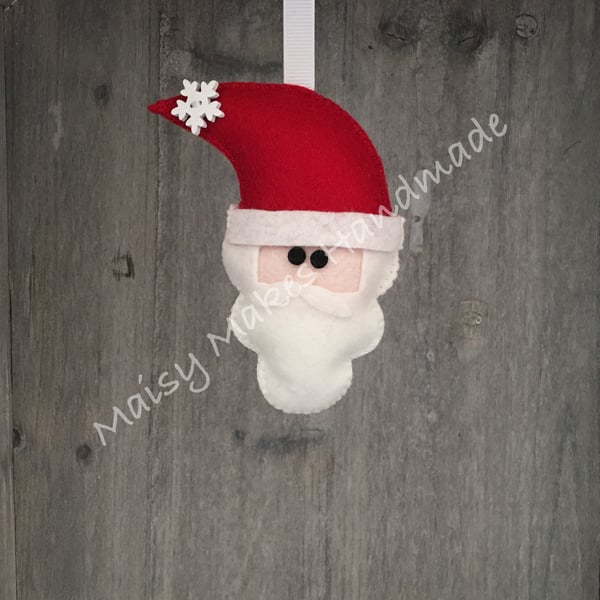 Father Christmas 100% Wool Felt Hanging Decoration