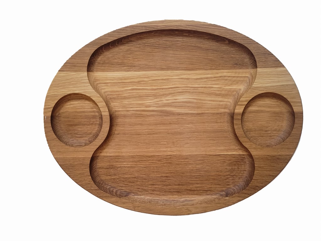 2-in-1 Oak Cutting Board & Snack Tray