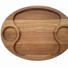 2-in-1 Oak Cutting Board & Snack Tray