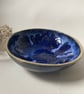 Blue carved and lead impressed handmade bowl stoneware  - Image 4