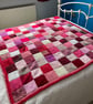 OOAK Knitted Lined Patchwork Blanket