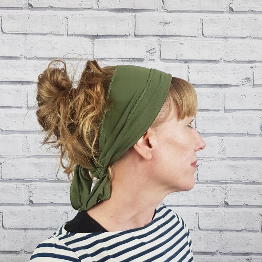 Olive Non Slip Headscarf