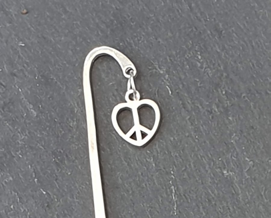 Silver-plated Metal Bookmark with Heart CND Charm 