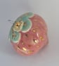 Ceramic Strawberry Christmas Decoration – Handmade Strawberry Bauble with Gold - Image 2