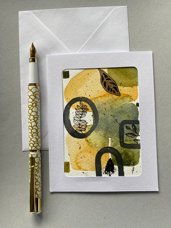 Hand painted circles greetings card