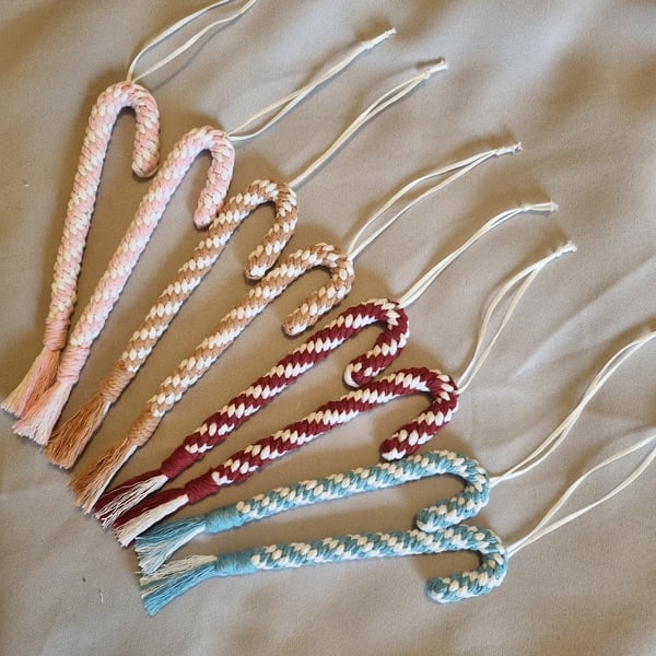 Xmas Macrame Candy Sticks 