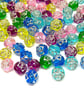 8mm Round Rose Acrylic Beads with Silver Detail, 100pcs Flower Beads for Jewelle