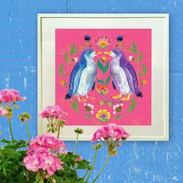 Penguin Giclée Print – Pink