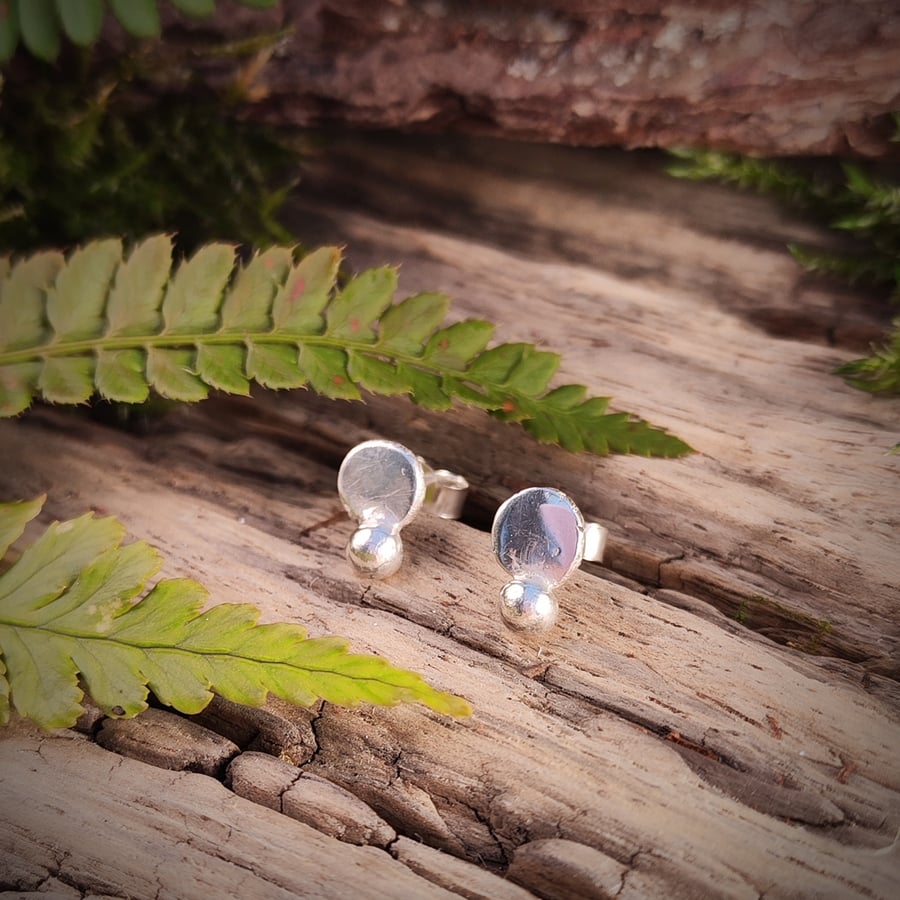 Sterling silver round studs