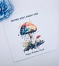 Mushy birthday card for brother can be customised psychedelic watercolour design - Image 2