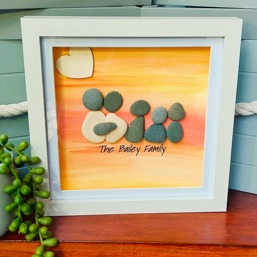 Personalised Pebble Art, Birthday Gift, Memorable Occasions, Gift For Family, 